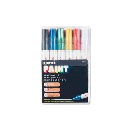 Sanford Sanford Uni Paint Marker, Oil-Based, Medium, Assorted Ink, 12/Set 63631